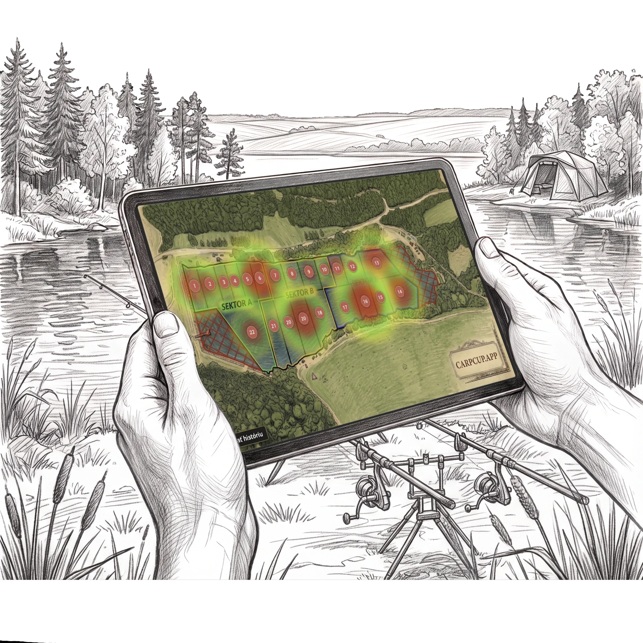 CarpCup.app - live heatmapa a štatistiky pretekov pre divákov